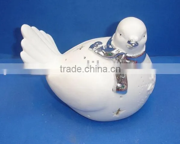 Xmas ceramic gift ware, ceramic bird candle holder