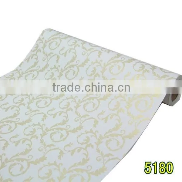 Sample Golden Pattern Adhesive Wallpaper for Living Room Decoration photo-3