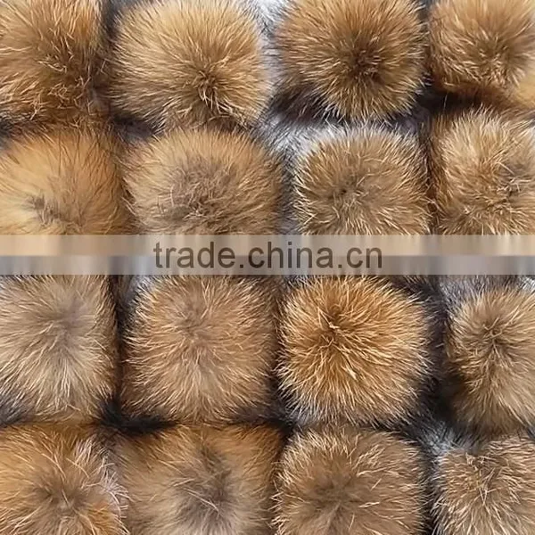 Fluffy Raccoon Fur Pom Poms / Hat Accessories / Fur Pompons photo-3