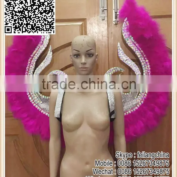 Wholesale Colors Samba Carnival Dress Up Cheap Costume Feather Angle Wings photo-3