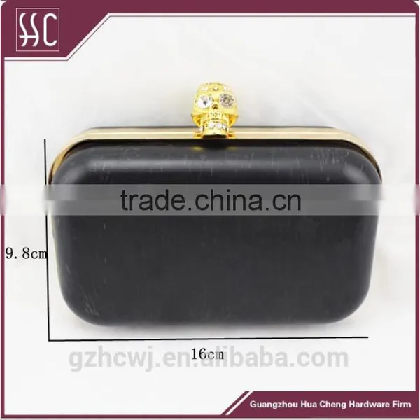Shiny Gold Skull Head Clutch Frame With Hard Shell & Boxes Purse Frame photo-4