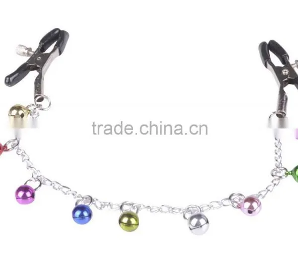 Nipple Clamp Black With Copper Bell Iron Link Chain