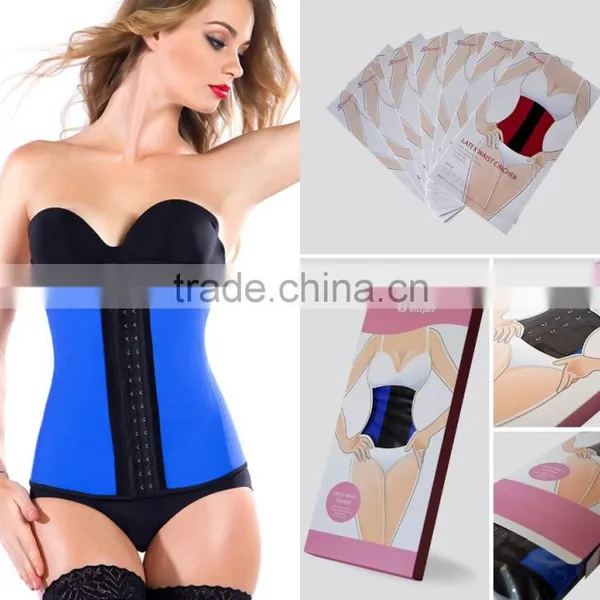 S-SHAPER 2016 Hot Factory Price Waist Cinchers 3 Hook 100% Latex Waist Trainer Corset Steel Bone Fajas Waist Training Slim Belly