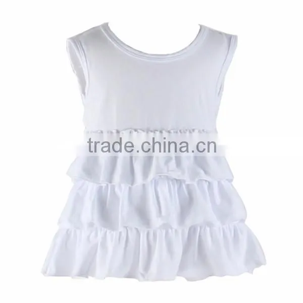 Wholesale High Quality With Cheap Prices Boutique Cotton Knit Solid Blank Ruffle Sleeveless Fashion Kid Girl Mini Skirt photo-4