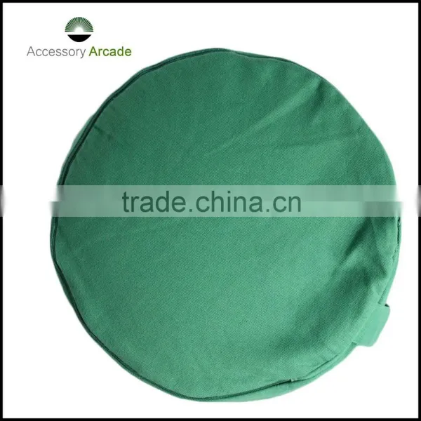 Round & Pleated Meditation Cushion With Ohm Embroidery photo-6