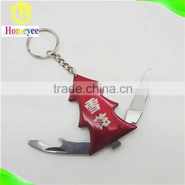 Mini Pocket Knife Christmas Shape Keychain Metal Knife photo-4