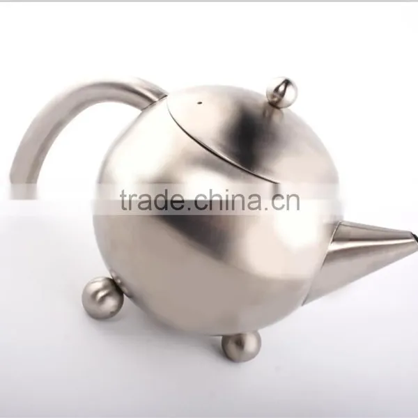 Stainless Steel 18/8 Round Tea Pot Tablewares SGS/FDA/LFGB Drinking Water Jug Housewares Tea Kettle With Three Pearl Legs photo-2