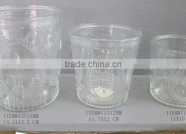 Clear Round Glass Flower Pot for Home Daily Use