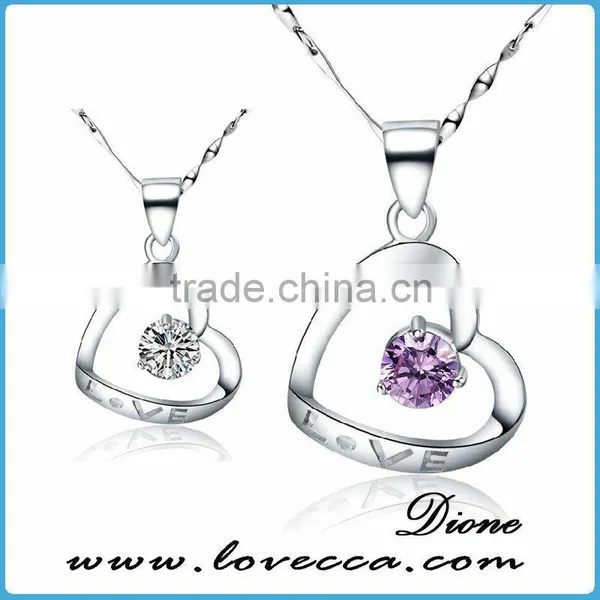 Wholesale 2016 Hot Round Pendant With Purple Zircon Stone Sterling 925 Silver Necklace photo-4