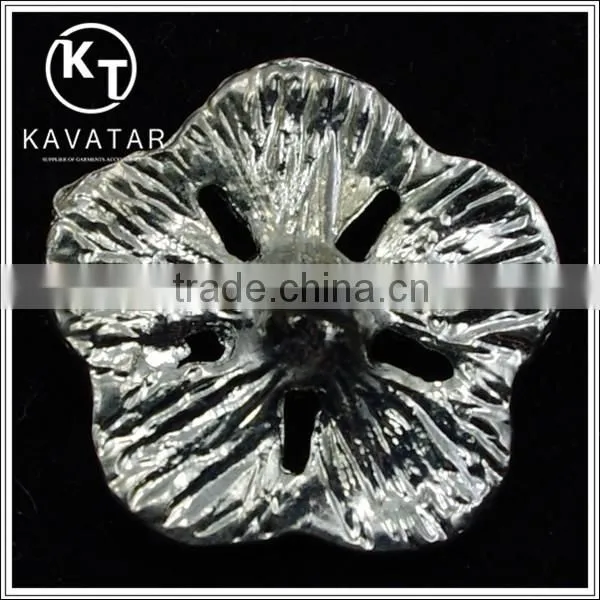 Good Quality NK001 Metal Flower Lead Free Metal Shank Rhinestone Buttons photo-2
