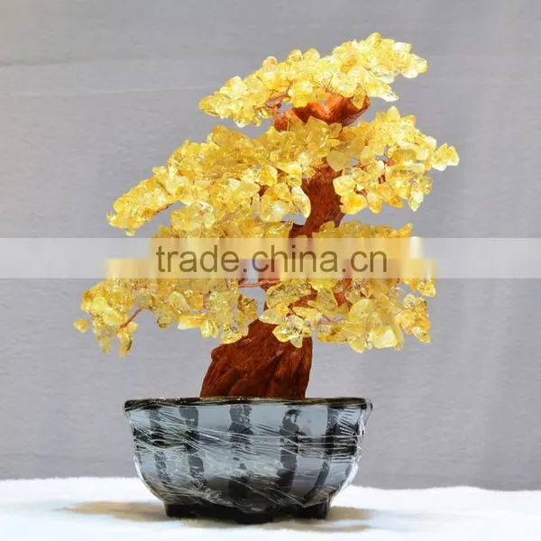 New Fashion Citrine Gem Tree Feng Shui Home Crystal Decoration photo-3