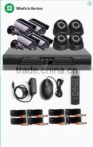 Surveillance Camera 8ch 720p Cvi Camera Kit HDMI 1 Mp 4 Indoor Dome and 4 Outdoor Bullet CCTV Security Cctv System photo-2