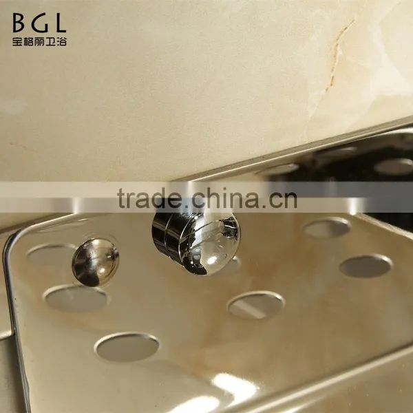 Simple-style Bathroom Accessories Stainless Steel 304 Chrome Plating Corner Basket for Bathroom Storage photo-4