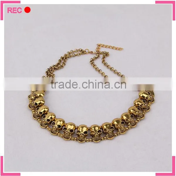 Cheap Bead Necklaces Skull Shaped, for Halloween Imitate Silver Plated Necklace photo-3