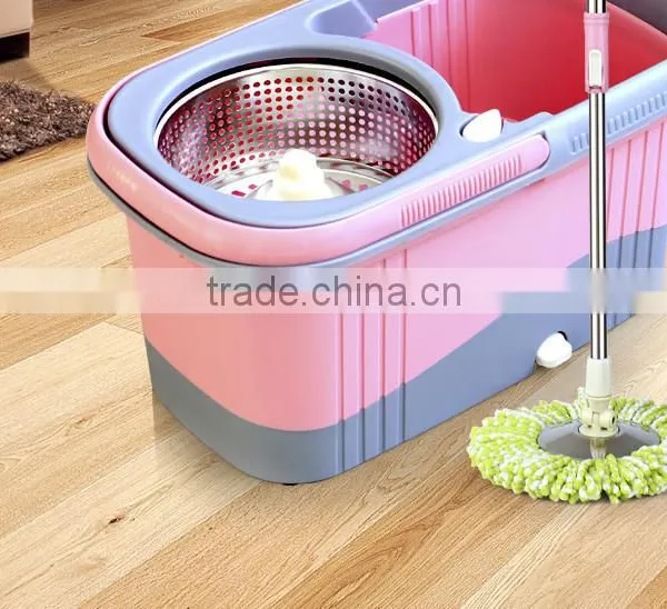 Spin Mop & Bucket System, Deluxe 360 Degree Spin Self-wringing Mop and Spin Dry Bucket With 2 Mop Heads - No Foot Pedal Needed photo-4
