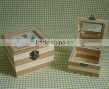 Shangdu Design Small Pretty Wooden Omaments Gift Boxes With Mirror photo-3