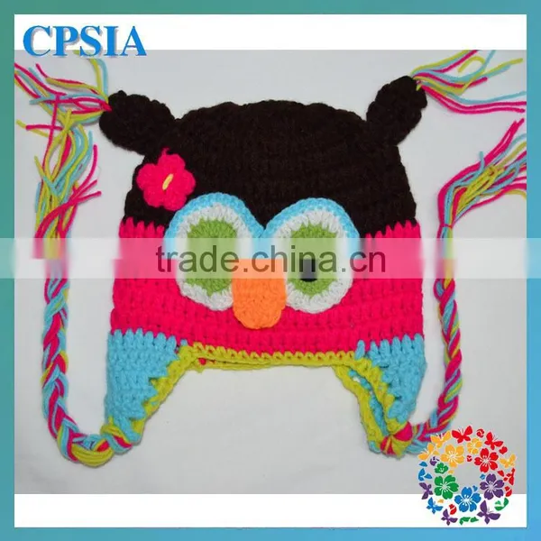 the New Handmade Baby Hat With Ears Cute Knitted Owl Pattern Wool Hats photo-5