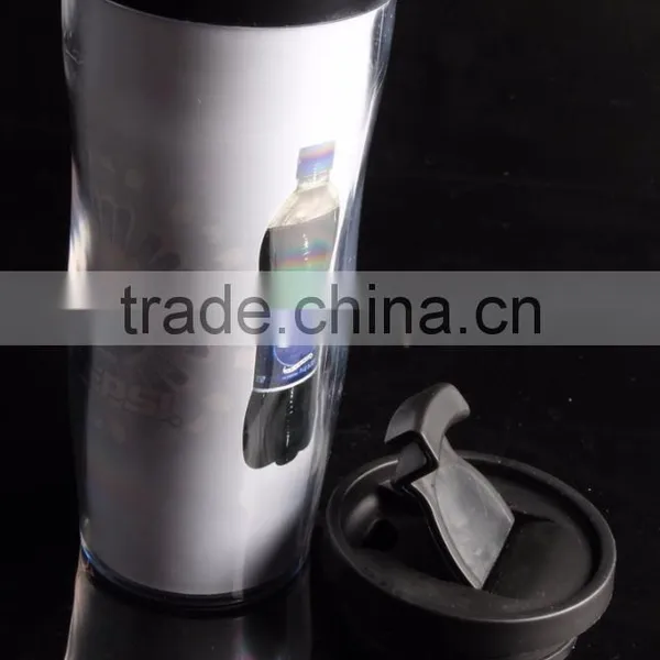 12oz Plastic Sports Travel Mug With Screwed Lid photo-2