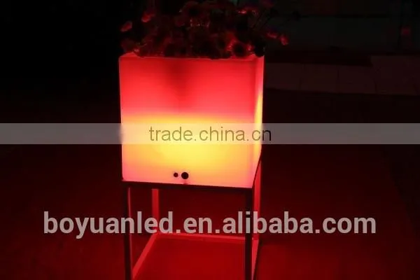 Rotomolded Plastic Square Concrete Planter With Led Light photo-5