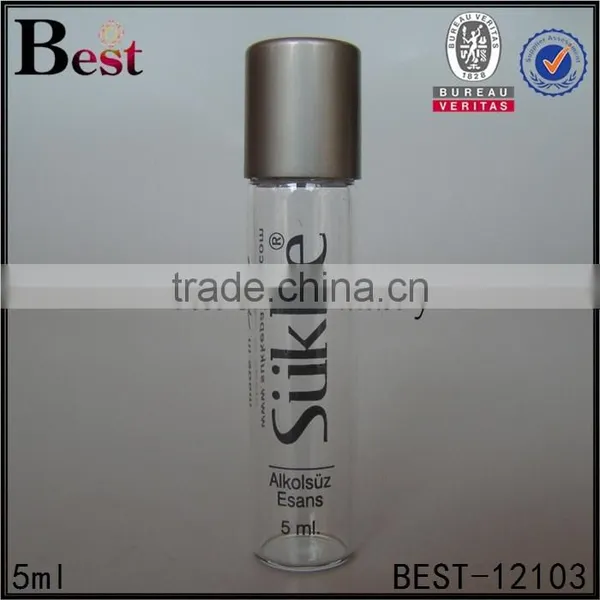 5ml Roll on Bottle Clear Silk Screen Printing Tube Glass Roll on Bottle for Perfume Essential Oil Best Sellers photo-2