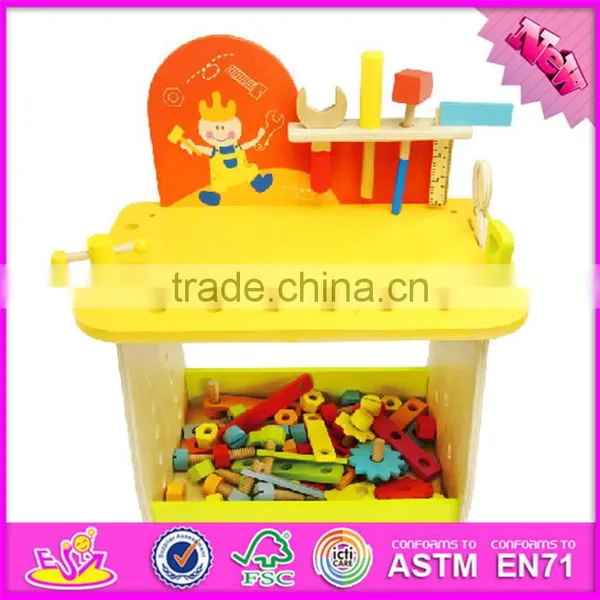 2016 New Design Cartoon Children Wooden Diy Workbench W03D077 photo-2