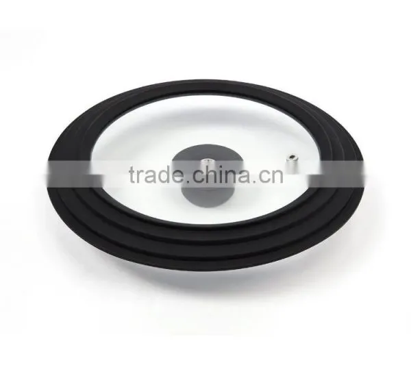 The Large Universal Pot Pan Lid Tempered Glass Cover With Silicone Rim photo-5