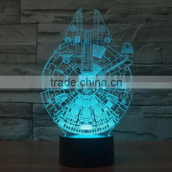 Remote Control Colorful 3D Illusion LED Night Light 3D Acrylic Lamp for Indoor Decoration for Festival Gift photo-2