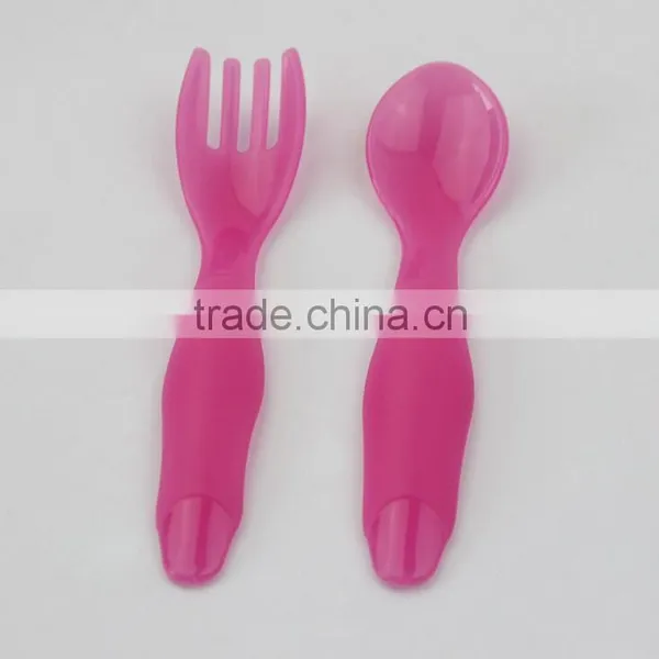 Factory Sale Soft PP Baby Spoon With Fork Baby Spoon Tableware Set photo-2