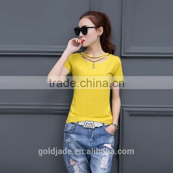 New Casual Women Blank T Shirt Customized New Fashion Design Girls t Shirt photo-5