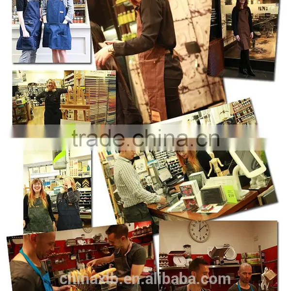Fashion Bib Apron With Leather Strap for Work photo-6