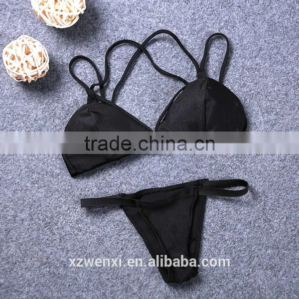 2017 New Design Sexy Bra and Panty New Design Hot Sale Open Sexy Girl Full Photo Women Swimwear photo-2