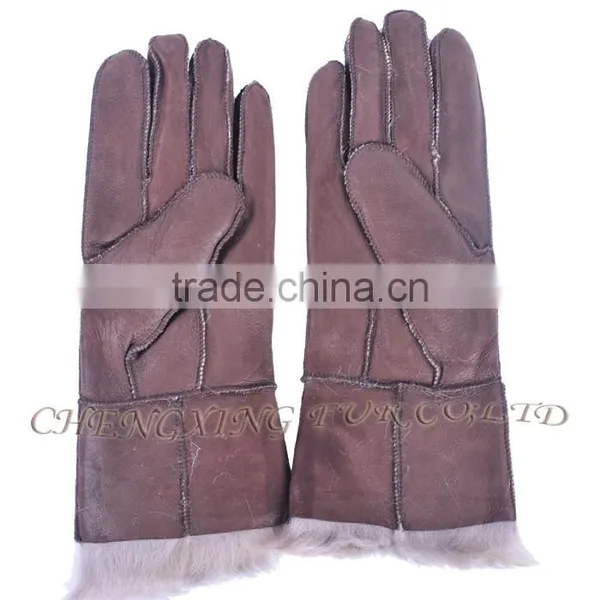 CX-A-59E Women Classic Elegant Genuine Leather Sheep Fur Gloves photo-4