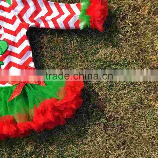 Chirstmas Candy Cane Tutu Ropmer Baby New Design Red Chevron Romper With Matching Headband photo-3