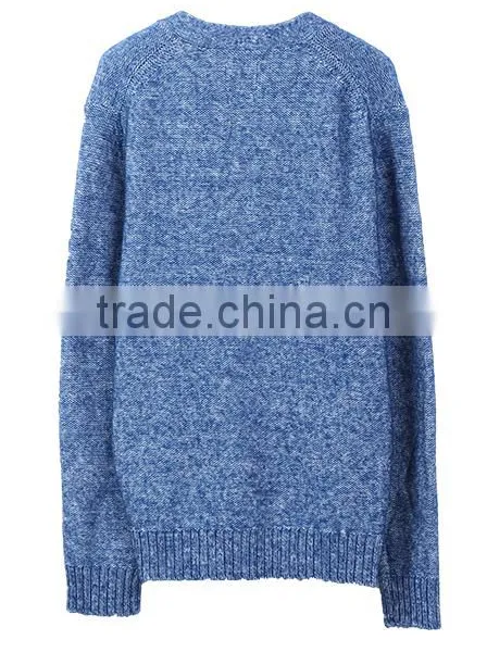 Hot 2017 Fashionable Best Price Long Sleeve Blue Sweater Men for Wholesale photo-4