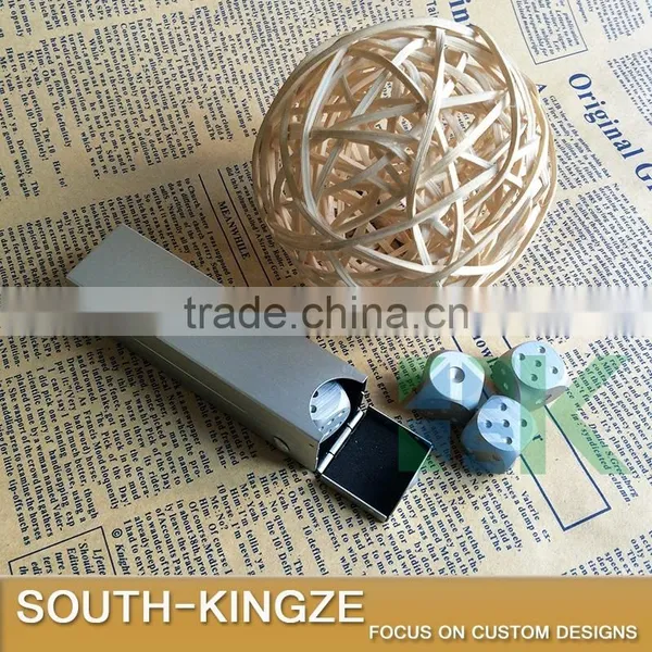Silver Plating Creation Folk Arts Metal Rolling Dice in Long Square Silver Color Metal Packing Box photo-5