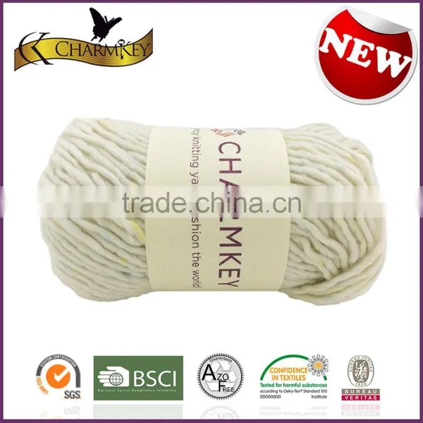 Charmkey New Fashion Hand Knitting Yarn Polyester Acrylic Blend Yarn Melange Dot Roving Yarn photo-3
