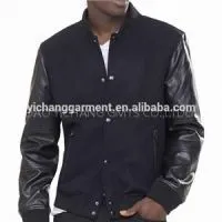 Men\'\'s Real Lamb Leather Varsity Baseball Jacket