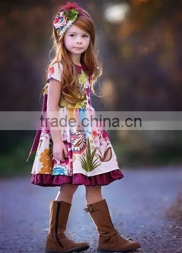 Summer 2017 Remake Cute Baby Girls Dress Multicolors Splicing Floral Clothing photo-2