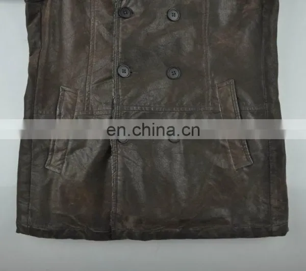 2015 Last Fashion Mens Hot Selling Handsome pu Leather Mens Long Coat photo-5