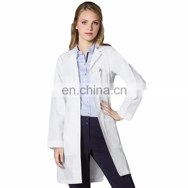 OEM Ladies White Polyester Cotton Lab Coat for Women photo-3