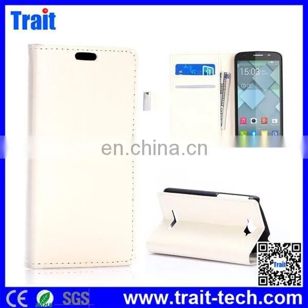 2015 Crazy Horse Flip Side Open Stand PC+ PU Leather WalletCase for Alcatel One Touch Pop C7 photo-2