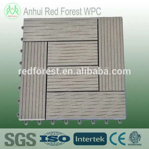 Bamboo Plastic Outdoor and Indoor Wpc Tiles Decking Flooring