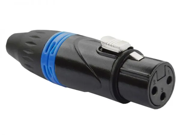 3-Pin XLR Female Cable Connector Black Plated With Color Ring photo-3