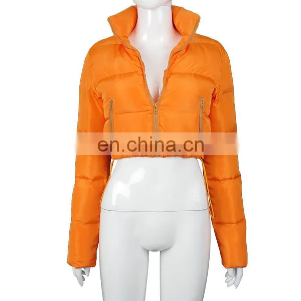 Winter Women Wadded Jacket Ladies Women Short Coats Fashion Long Sleeve Warm Jacket Zipper Stand Collar Cotton-padded Jacket photo-3