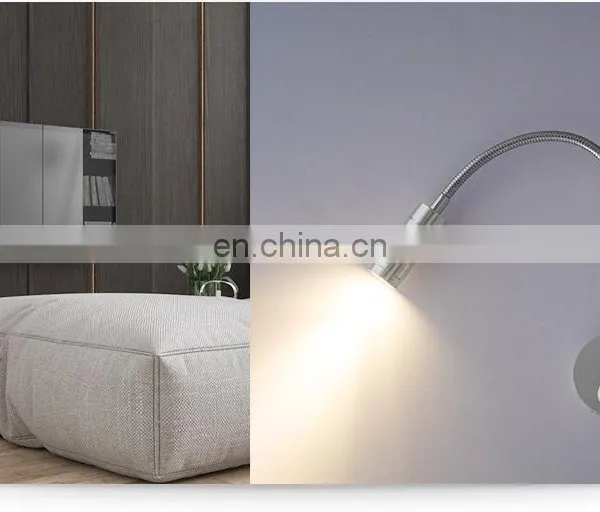 Led Flexible Wall Light 1 w Black Silver Colour Hotel Corridor Wall Lights for Home photo-3