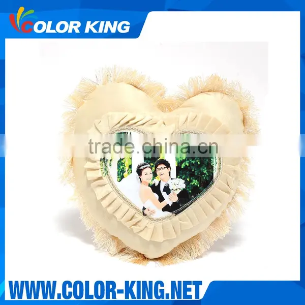 Colorking European Style Beige Heart Shape Pillowcase Heat Transfer Sublimation Blanks