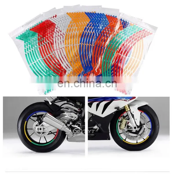 16 Strips Stickers Motorcycle Accessories 7 Colors Car Styling Decals 17 Or 18 Inch Stickers Wheel Rim Sticker Reflective Tape photo-3