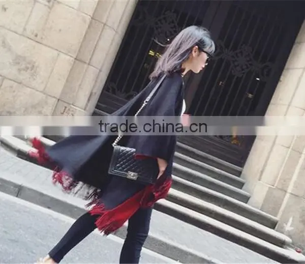 2016 Ladies Women Fashion Woven Poncho photo-4