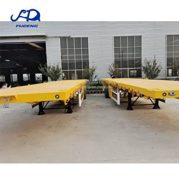 Hot Sale 40ft Flatbed Trailer 3 Axles 50Tons Mechanical Suspension Container Fatbed Semi-Trailer