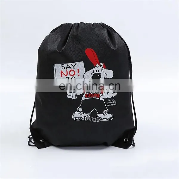 Drawstring Bag Non Woven Backpack Custom Printed Eco Friendly for Kids photo-3